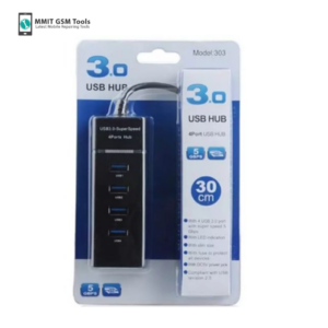 High Speed 4-Ports USB 3.0 SuperSpeed Hub Portable For Dongle & Boxes Use